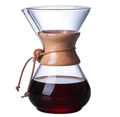 China Ecocoffee Viable Glass Heat Proof Coffee Kettle Machine Pour Over Drip Pot V0 Bartender Coffee Maker Pot Coffee Percolator for sale