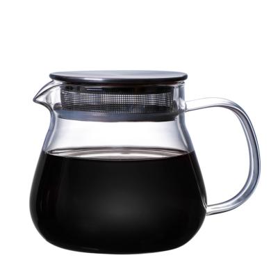 China WITH LID Heat Resistant Clear Borosilicate Glass Chain Coffee Server Top Pour Over Pots Kettle for sale