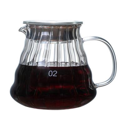 China WITH LID Heat Resistant Clear Borosilicate Glass Chain Coffee Server Top Pour Over Pots Kettle for sale