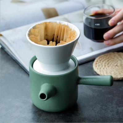 China Custom Multicolor Embossed Coffee Filter Stocked Ceramic v60 Porcelain Pour Over Coffee Dripper Set for sale