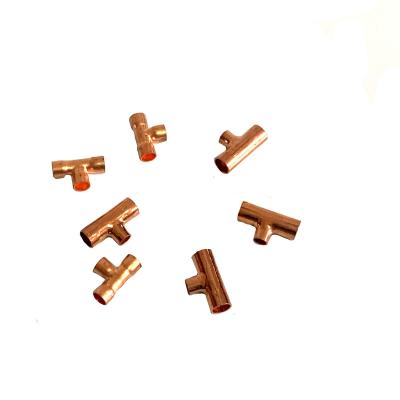 China Copper Elbow Tee Pipe Fittings Parts HVAC For Refrigerator And Air Conditioning Equal for sale