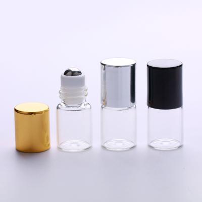 China Personal Care 2ml Mini Essential Oil Bottle Roll on Perfume Bottle Glass Ball Roller Essential Oil Bottles for sale