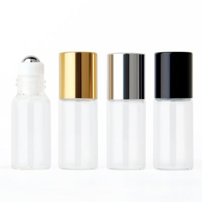 China Personal Care 3ml Mini Essential Oil Bottle Roll on Perfume Bottle Glass Ball Roller Essential Oil Bottles for sale