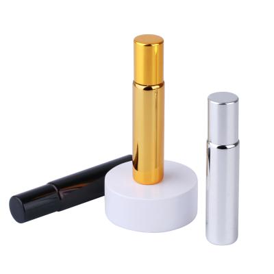 China Personal Care 10ml Mini UV Essential Oil Bottle Roll On Perfume Bottles Glass Ball Roller Essential Oil Bottles for sale