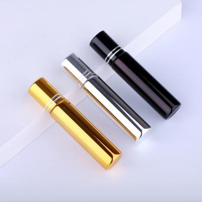 China Personal Care 10ml Mini UV Essential Oil Bottle Roll On Perfume Bottles Glass Ball Roller Essential Oil Bottles for sale