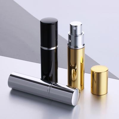 China Personal Easy Care 10ml Carry Shiny Aluminum Refillable Perfume Bottle Customized Logo Atomizer Bottle for sale