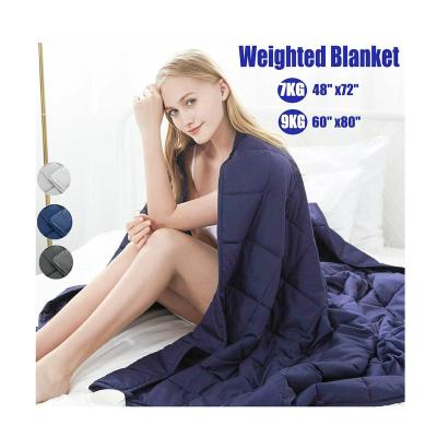 China Anti-bacteria OEM 20lbs High Quality Adult 100% Cotton Glass Beads Sensory Worry Heavy Weighted Blanket for sale