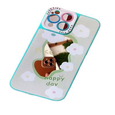 China Shockproof Fresh Flower Mirror Back Cover Phone Case For Iphone 11 12 13 pro max With Flower Mirror Phone Case for sale