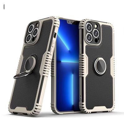 China Four Anti-drop Shockproof Three in One Ring Holder Metal Magnetic Armor for Samsung S22 Phone Case for sale