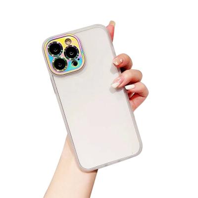 China Fashion Clear Shockproof Phone Case With Colorful Metal Lens Film Case For iPhone 13 Pro Max for sale