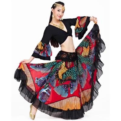 China Long Belly Dancing Skirt Belly Dancing Dresses 720 Degree Floral Skirt Costume 23 Meters Large Swing Skirt for sale