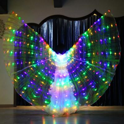 China LED Wings RAINOW FLIES Belly Dance Isis Wings LED Wings for Ladies Women Telescopic Sticks for sale