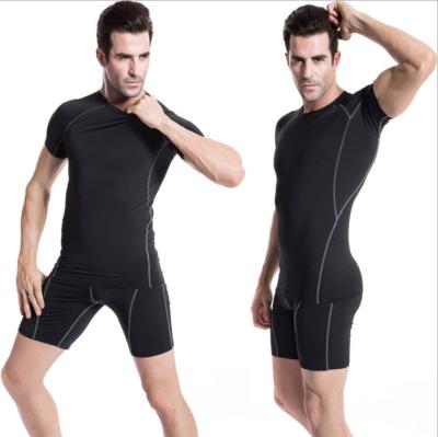 China Hot Selling Men's Anti-Static Quick Dry Men's Sportswear Fitness Tights Gym Demix Demix Tracksuit T-shirt Shorts Running Sets for sale