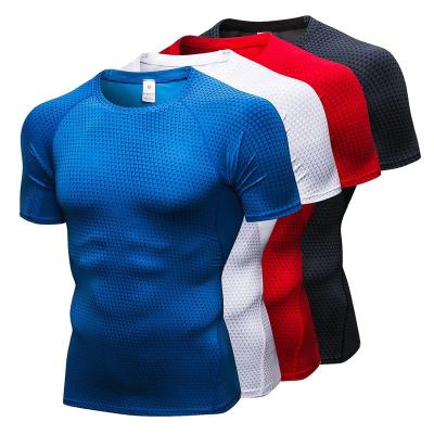 China 2019 New Arrival Anti-Static Mens Workout Sportswear Fitness Compression Dry Fit Running Clothing Sweat Sports Football Tank Top Gym T-Shirts for sale