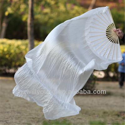 China Silk fan veils billow pure silk dance fan veils, 1.5M long, silk veils, WHITE for sale