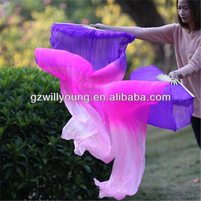 China Fan silk veils billow Chinese natural silk dance fan veils, pure silk material, 1.8*0.9M, PURPLE/FUCHSIA/PINK for sale