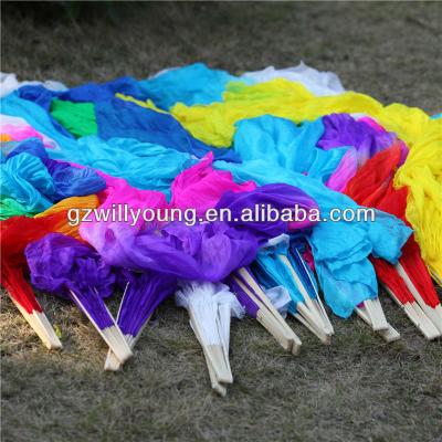 China Hot Silk Fan Veil Belly Dance 100% Real Silk Fan Veils, 1.8M, Various Colors for sale