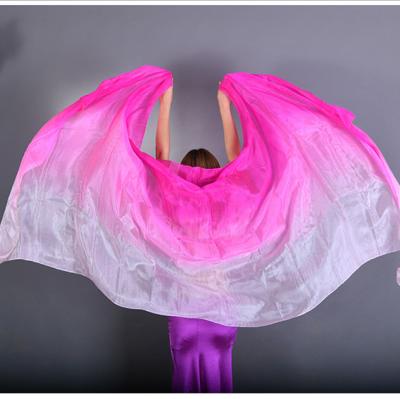 China Hip Scarf Belly Dance Silk Veils For Dance Silk Veils Color Gradation for sale