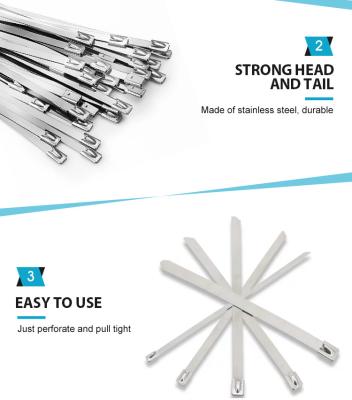 China Self Locking 304 Stainless Steel Zip Ties Anti UV With Long Service Life zu verkaufen