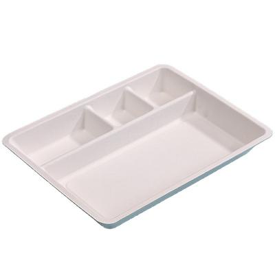 China Sugar Cane Bamboo Paper Pulp Food Grade Biodegradable Disposable Bagasse Dishes Compostable Degradable Sugar Cane Dish For Party for sale