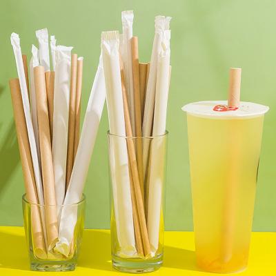 China Milk Paper Disposable Paper Biodegradable Tea Bubble Straws Paper Straw for sale