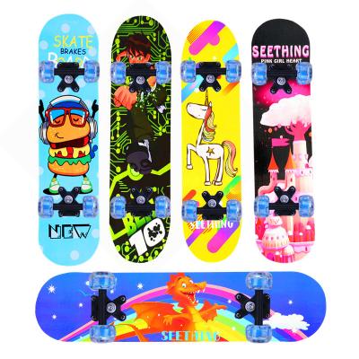 China Kid Flash Wheel Children's Double Skate Scooter Baby Junior Cartoon Rocker Teenagers Skateboard Supply 2406Factory Direct for sale