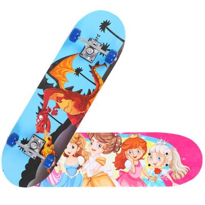 China Child manufacturers are cheap, teenagers outdoor sports double tilt children's cartoon maple four-wheel skateboard for sale