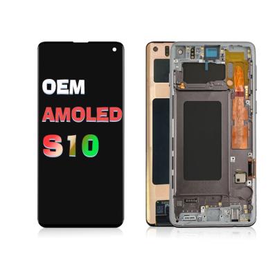 China For Sam Sung S10 Original Repair OEM AMOLED Screen For Sam Sung Galaxy S10 With Frame LCD Display Touch Screen Replacement for sale