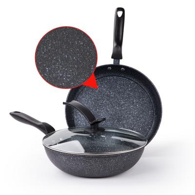 China Factory Direct Sales Non Stick Frying Pan Maifan Stone Coating Cookware Viable Set for sale