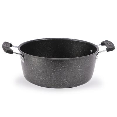 China Sustainable Healthy Factory Direct Sales Marble Casserole Nonstick Coating Cookware for sale