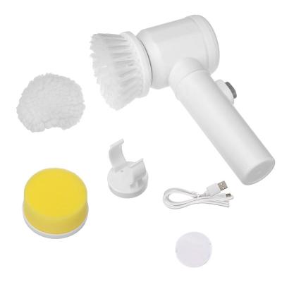 China Hot Selling Multifunctional Multifunction 5 in 1 Kitchen Spin Scrubber Radio Handheld Electric Cleaning Brush for sale