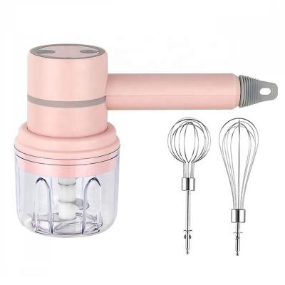 China Multi Functional 3 In 1 Electric Milk Blender Garlic Chopper Handheld Automatic Stainless Steel Usb Egg Beater Beater for sale