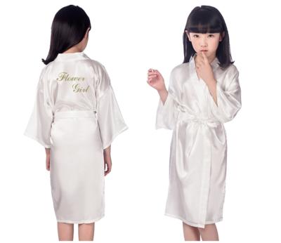 China High Quality QUICK DRY Customize Kids Long Dress Plain Color Satin Wedding Long Dresses Kids For Bridal for sale