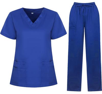 China 2021 Best Selling Formal Wholesale Stretch Short Sleeve Nurse Scrub Jogger Sets Fits Pockets Hospital Medical Uniforms for sale