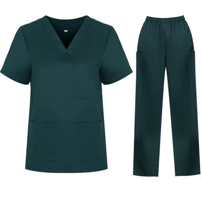 China Formal Newcomers Wholesale Short Sleeve Stretch Nurse Scrub Jogger Sets Suits Chest Multi Pockets Hospital Medical Uniforms for sale