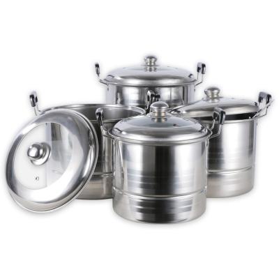 China Sustainable Wholesale Cheap Metal Induction Pot Set Stainless Steel Cookware Sets Cooking Pot for sale