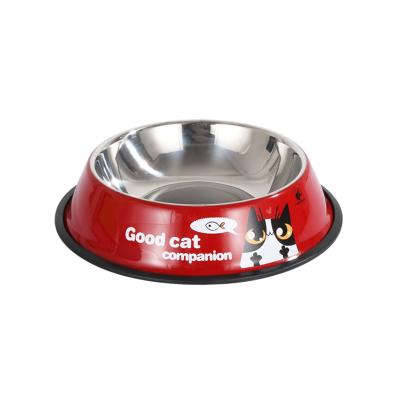 China Large Non Slip Dog Bowl Metal Food Bowl Stainless Steel Cheap Pet Bowls Viable For Cats And Dogs for sale