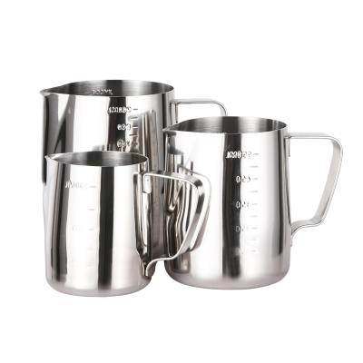 China Amazon Sustainable Hot Sale Coffee Products Milk Warmer Steaming Pitcher Gauge Metal 304 Stainless Steel Milk Frother for sale