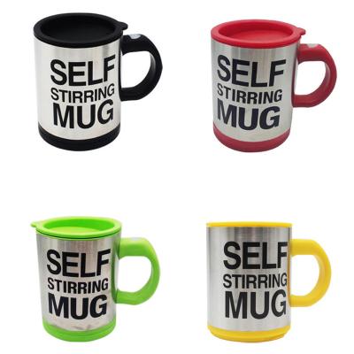 China WITH LID Double Layer Stainless Steel Self Stirring Coffee Mugs Battery Automatic Electric Stirring Coffee Mug for sale