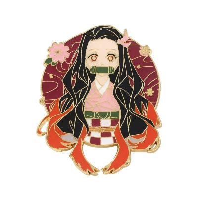 China 2022 Cloth Decoration Factory Direct Sales Ghost Killer Anime Brooch Metal Badge Peripheral for sale