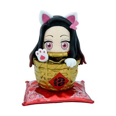 China Model Toy Gift Factory Wholesale PVC Customization of Toy Anime Demon Slayer Blade Lucky Cat Nezuko Action Figure Cartoon for sale