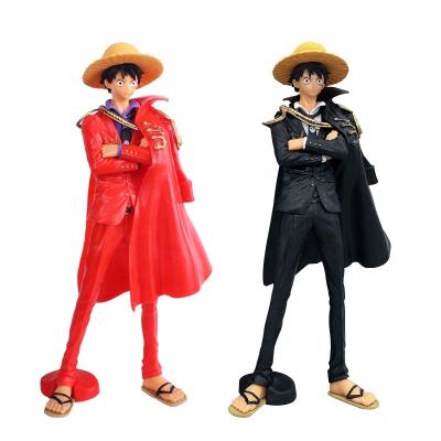 China Toy Wholesale One Piece Cartoon Anime Hero Straw Hat Luffy Red and Black Cap Anime One Piece Action Number for sale