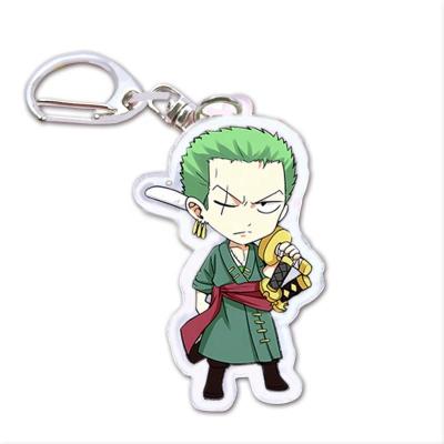 China 2022 Promotion Gift Factory Direct Anime Acrylic Double Sided One Piece Luffy Zoro Keychain Key Chain for sale