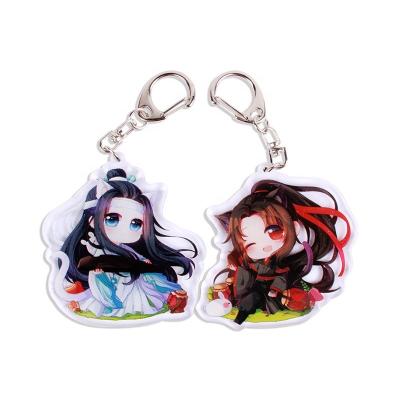 China Plastic Holographic Charm Clear Acrylic Custom Printed Clear Hologram Key Chain , Make Acrylic Key Chain With Anime for sale