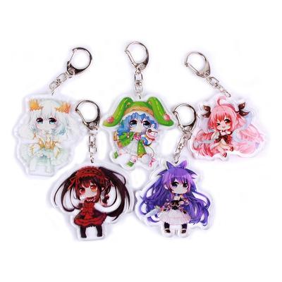 China Anime Key Chain Custom Manufacturers Anime Key Chain Wholesale Plastic Acrylic Hologram Acrylic Key Chain Pendant for sale