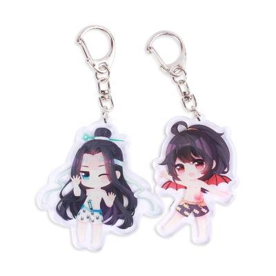 China Animation Plastic High Quality Custom Game Keychain Holographic Acrylic Plastic Key Chain Maker Key Chain for sale