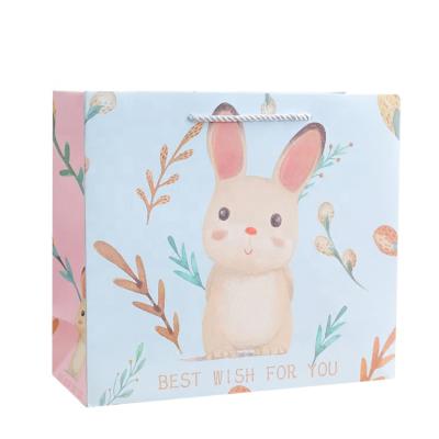 China Lovely Design Recyclable Cartoon Rabbit Gift Paper Bag Child for sale