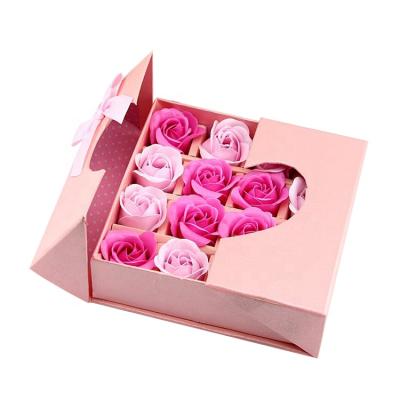 China Beautiful Handmade Pink Heart Design Wedding Flower Packaging Gift Box for sale