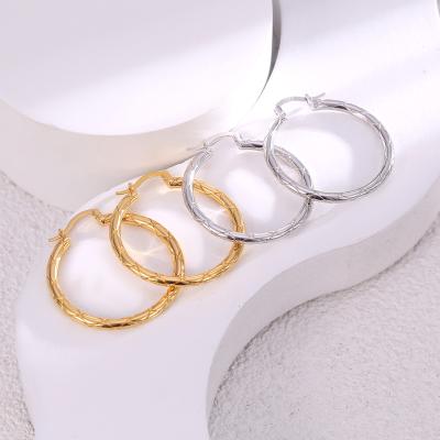 China Hot Selling Minority Hiphop Fashion Earring Gold Circle Earring 925 Single Needle Large Copper Silver Earrings for sale