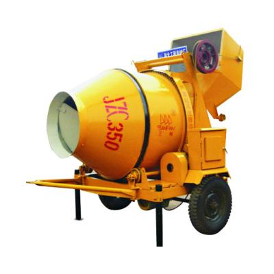 China Construction Project Self Loading Hopper Mixer Machine Cement Mortar Drum Concrete Mixer JZM350 for sale